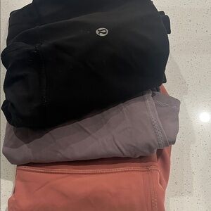lululemon athletica Black, Purple, and Pink Cropped Pants